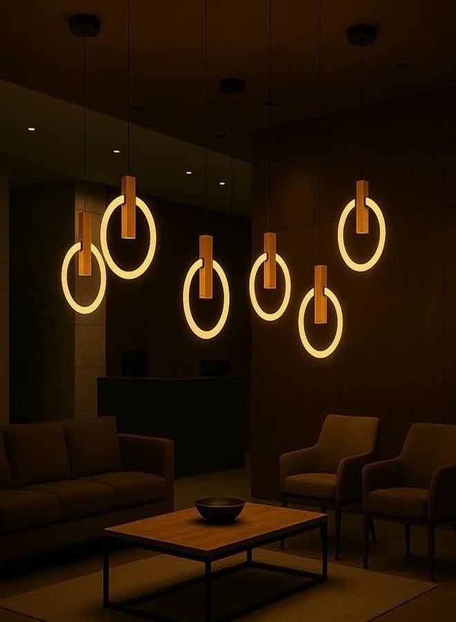 Lamp master Lampmaster Pendant Light | Hanging Lamp with Wood Accent & Warm White Glow | Ceiling Light for Dining Room, Bedroom, Living Room, Restaurants, Coffee Shop, Home & Office and Modern Interiors Pack of 2 - Image 5